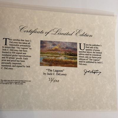 The Lagoon by Jack Deloney 33/500 Framed 37x27.5