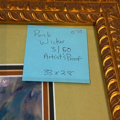 Porch Wicker Jack Deloney 3/50 Artist’s Proof 33x28