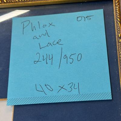 Phlox and Lace by Jack Deloney 244/950 framed 40x34