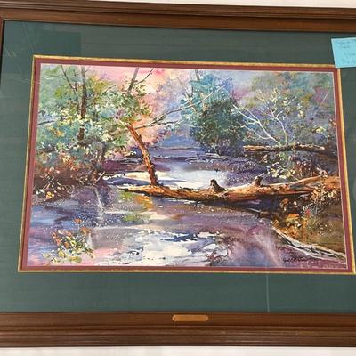 Claybank Creek by Jack Deloney 9/1500 framed 40x32