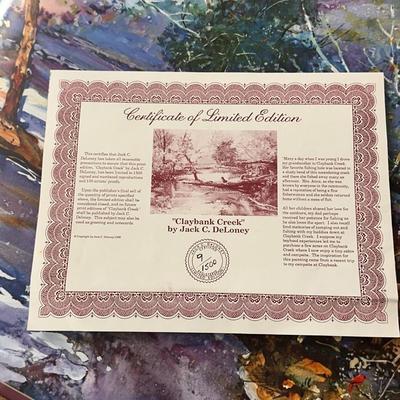 Claybank Creek by Jack Deloney 9/1500 framed 40x32