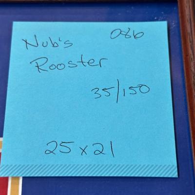 Nub’s Rooster by Jack Deloney 31/150 framed 25x21