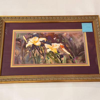 Yellow Lilies by Jack Deloney 49/500 framed 30x20