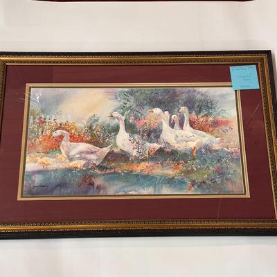 Garden Party by Jack Deloney Signed 32x22 framed