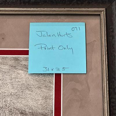 Jalen Hurts by John Saunders Print only 31x25