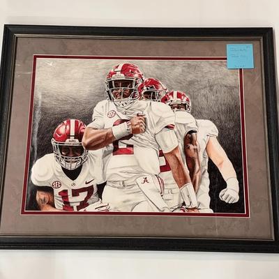 Jalen Hurts by John Saunders Print only 31x25