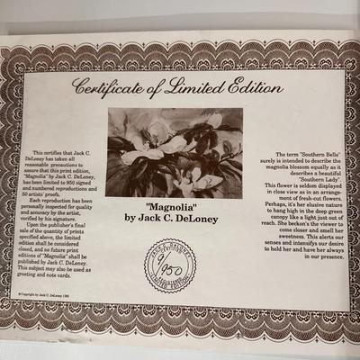 Magnolia by Jack Deloney 9/950 framed 37x28