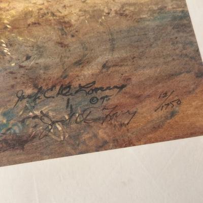 Peanut Harvest I by Jack Deloney 12/1750 unframed 31.5x23.5