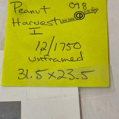 Peanut Harvest I by Jack Deloney 12/1750 unframed 31.5x23.5
