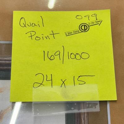 Quail Point by Jack Deloney 169/1000 framed 24x15