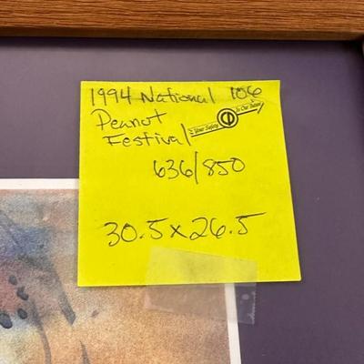 1994 National Peanut Festival by Jack Deloney 636/850 framed 30.5x26.5