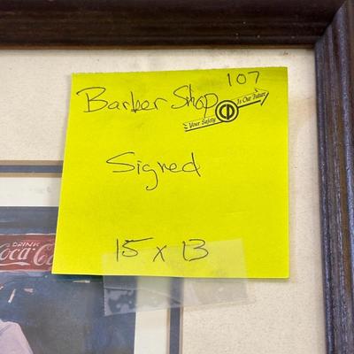 Barber Shop by Jack Deloney Signed 15x13