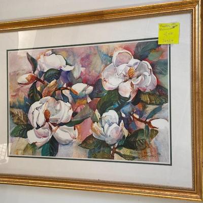 Magnolia Blossoms by Jack Deloney 73/1500 framed 36x26