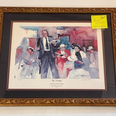 The Preacher by Jack Deloney 117/2250 framed 21.5x18.5