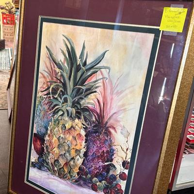 Pineapples by B. Sumrall 1001/2100 framed 30x40