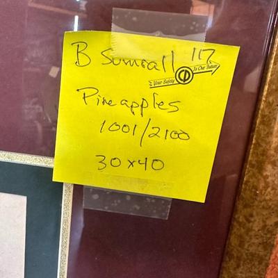 Pineapples by B. Sumrall 1001/2100 framed 30x40