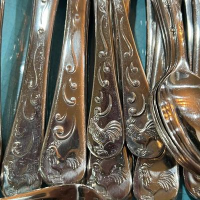 80 Piece Set Cambridge Rooster Mirror Glossy Flatware Set