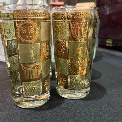 4 Georges Briard 22k Greco Roman Bar Glasses