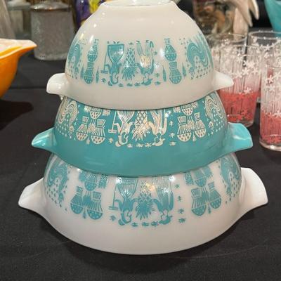 3 Piece Pyrex Butterprint Mixing Bowls