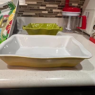 Green and Yellow Casserole Dishes