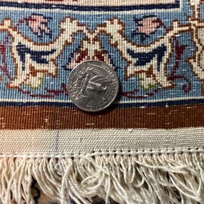 D672 Oriental Hand knotted Wool Silk Blend Persian Rug