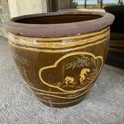 D673 Vintage Chinese Panda Design Jardiniere