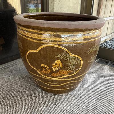 D673 Vintage Chinese Panda Design Jardiniere
