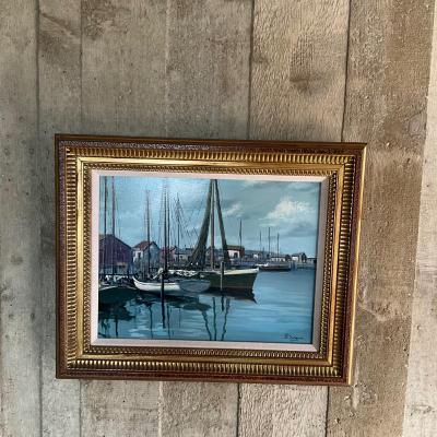 D675 Original Oil Painting Nautical Boat Scene by Scott M Duncan