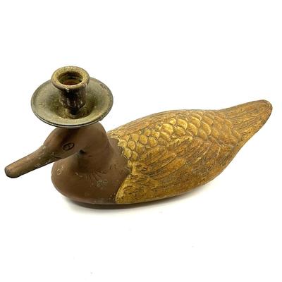 D684 Vintage 1983 Chapman Brass Duck Candlestick