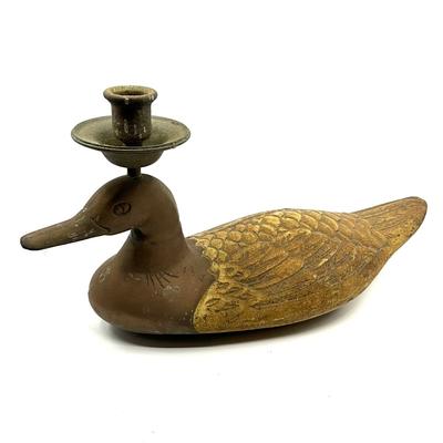 D684 Vintage 1983 Chapman Brass Duck Candlestick