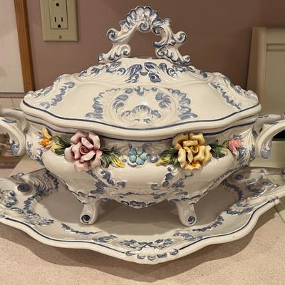 Vintage Capodimonte Large Soup Tureen