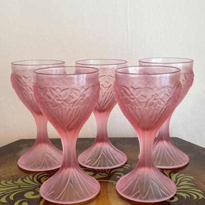Taitu Wine/Water Vintage Pink Glasses- Made in Italy