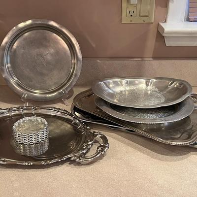 Metal Serving Trays Lot