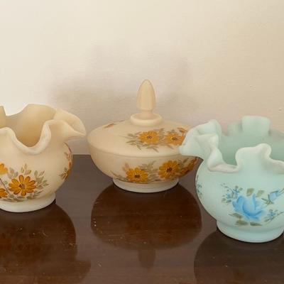 Handpainted Glass Trinket Bowls