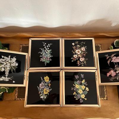 Framed Floral Wall Art- set of 6