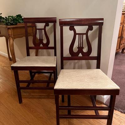 Wood Folding Chairs (set of 2)