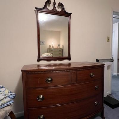 Antique Wood Dresser w/ Mirror