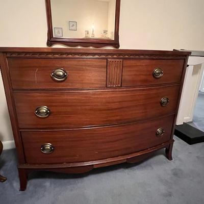 Antique Wood Dresser w/ Mirror