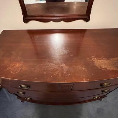 Antique Wood Dresser w/ Mirror