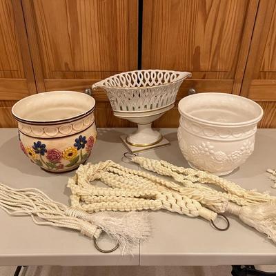 Planter Pots with Macrame Hangers