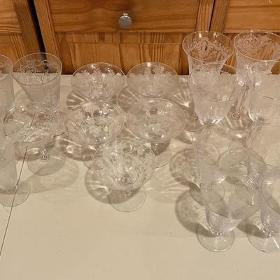 Vintage Etched Glasses