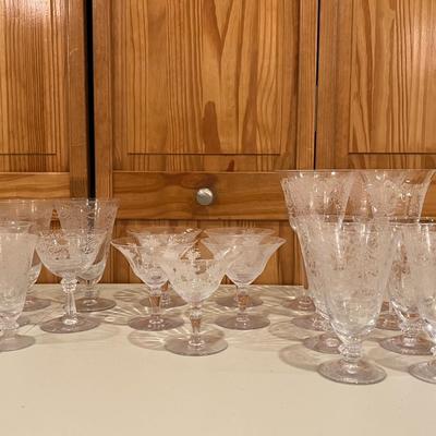 Vintage Etched Glasses