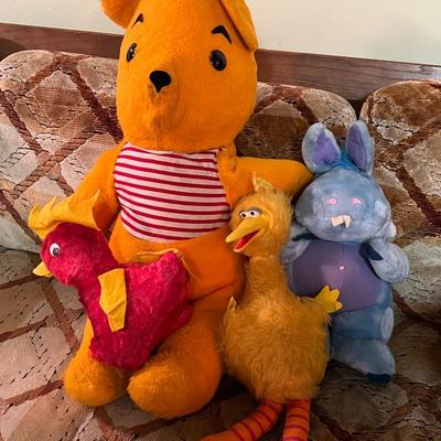 Vintage Pooh and Big Bird Stuffed Animal Lot