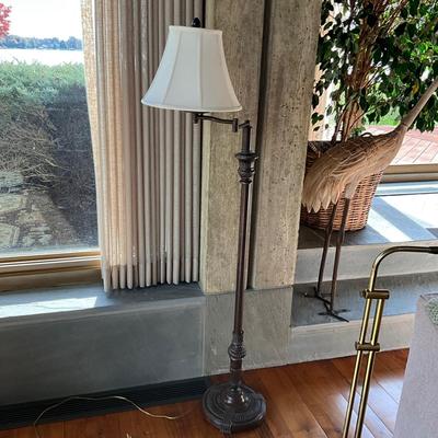 LR705 Bronze Glazed Metal Swing arm Floor Lamp