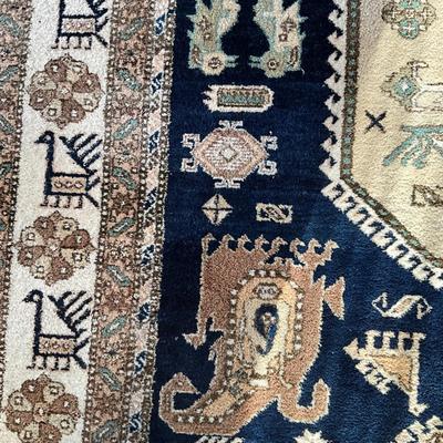LR706 Vintage Persian Octagon Medallion Tribal Motif Oriental Rug 10'10" x 6'8"