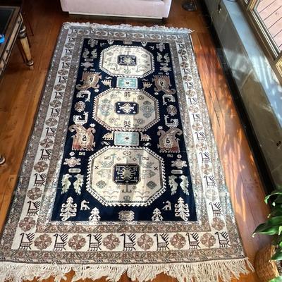 LR706 Vintage Persian Octagon Medallion Tribal Motif Oriental Rug 10'10" x 6'8"