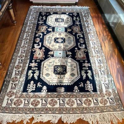 LR706 Vintage Persian Octagon Medallion Tribal Motif Oriental Rug 10'10" x 6'8"