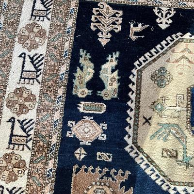 LR706 Vintage Persian Octagon Medallion Tribal Motif Oriental Rug 10'10" x 6'8"