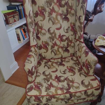 Pair of Upholstered Wing Back Chairs