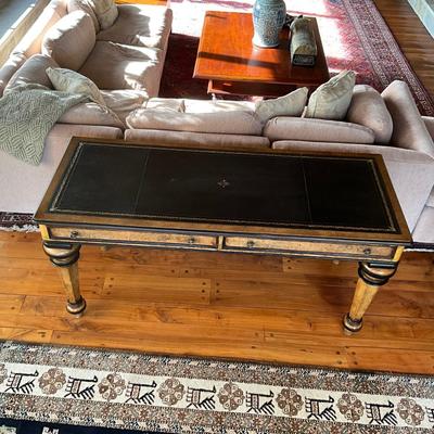 LR707 Vintage French Style Leather top Two Drawer Writing Desk